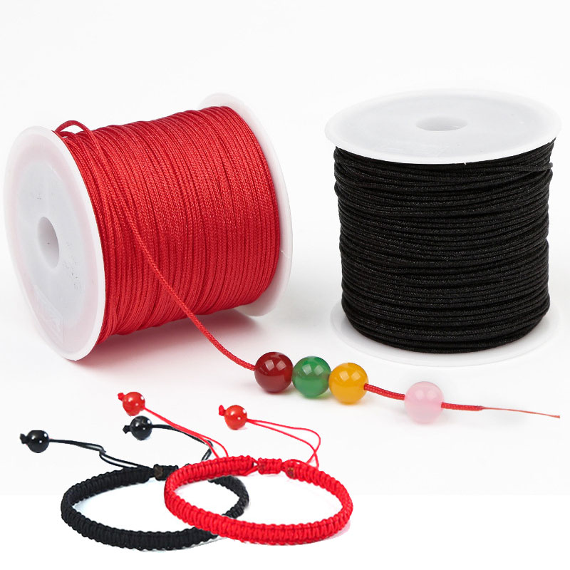 Ribbon Wired Satin - 50m/rolo 0.8mm fio de náilon cabo
