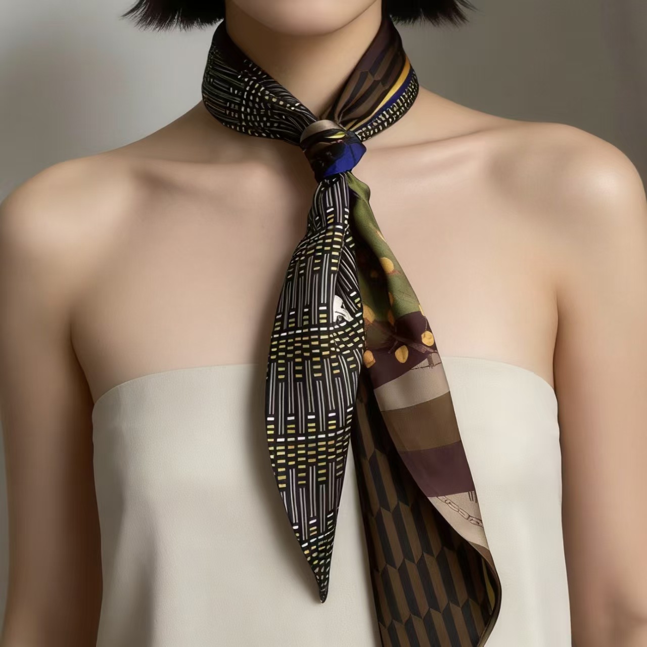 Lenço de Seda Luxuoso Estampad - Ribbon Wired Satin avaliação e preço