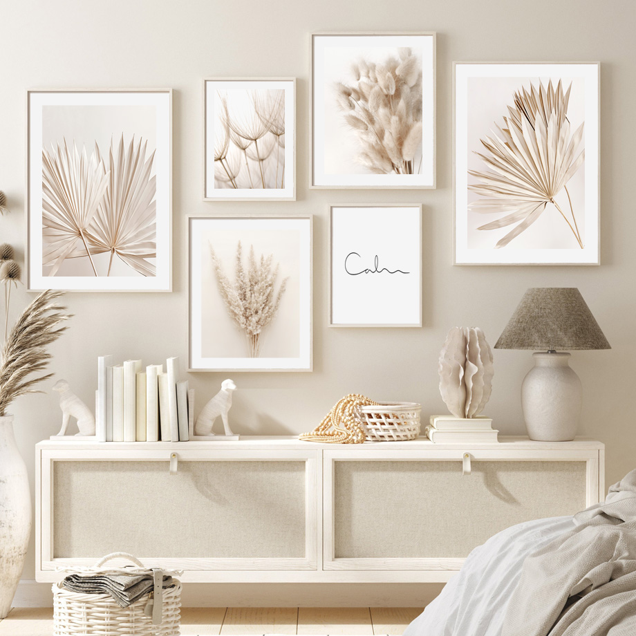 Arte de Parede Boho em Beje Ne - Palm Leaf Dried avaliação e preço